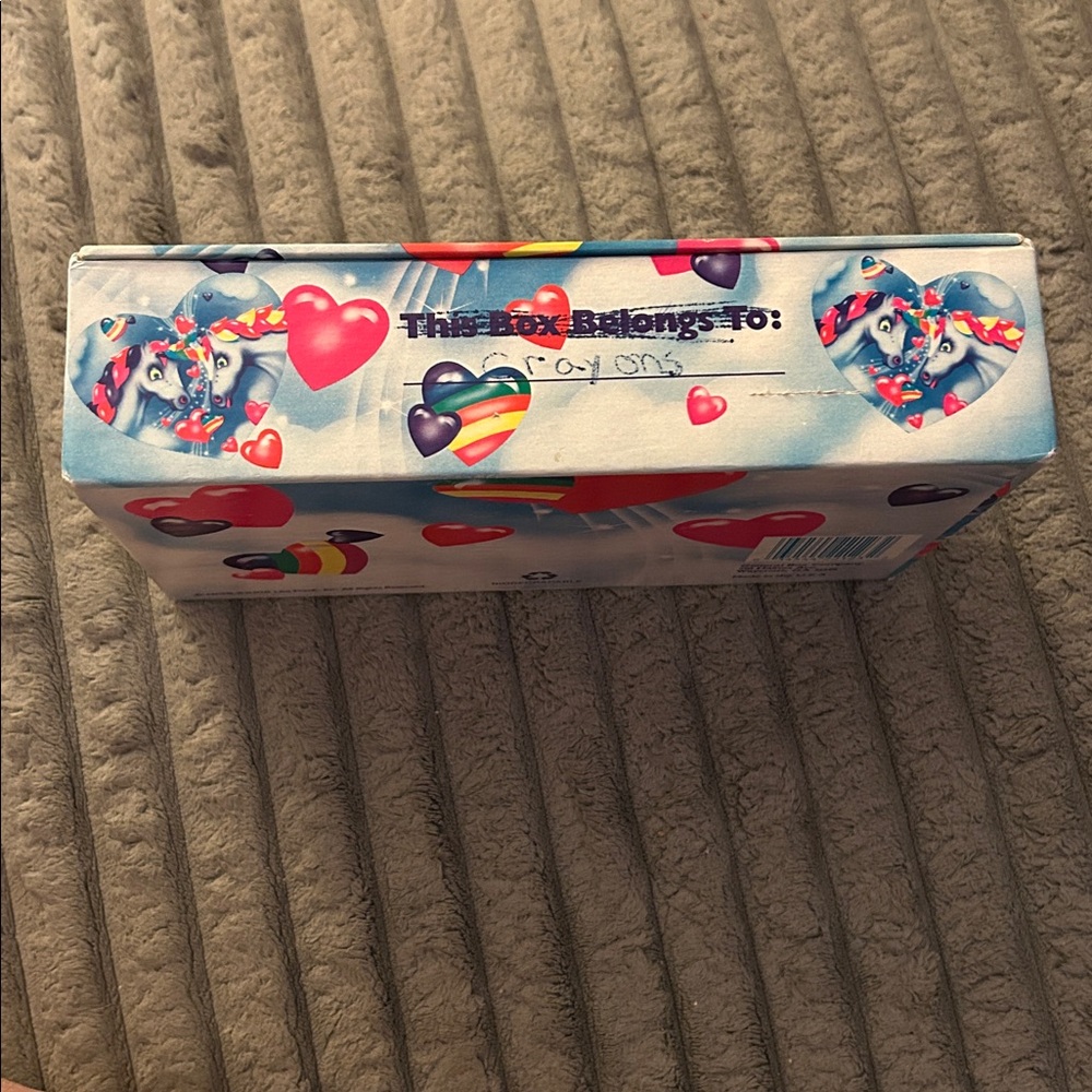 Lisa Frank Pencil Box Unicorn Rainbow Love Hearts Pencil Cardboard Box 1980s - Picture 6 of 10